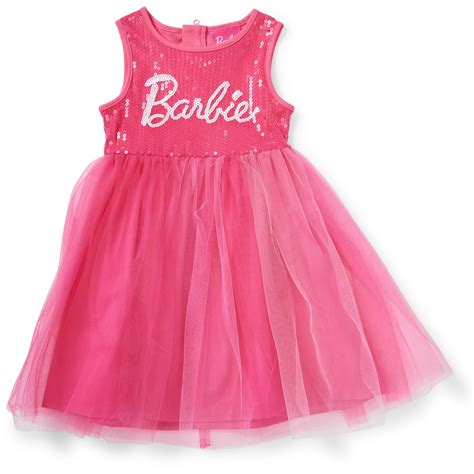 Barbie Kids Sequin Dress Pink Big W