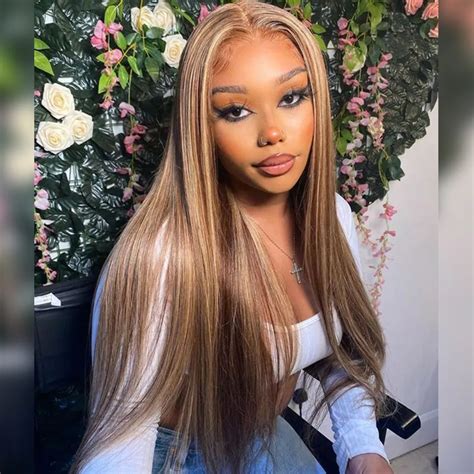 Highlight Honey Blonde Glueless Wig Pre Cut 6x5 HD Lace Wig Pre Cut Lace Bleached Knots