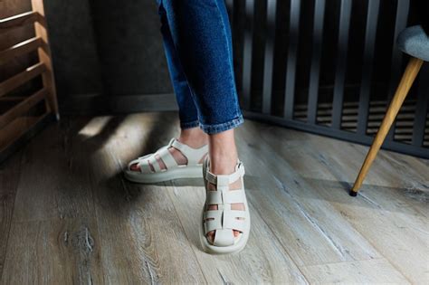 Premium Photo | Collection of women's leather summer sandals slender ...