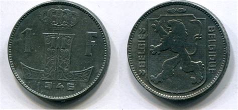 Belgien 1 Franc 1946 Leopold III Ss MA Shops