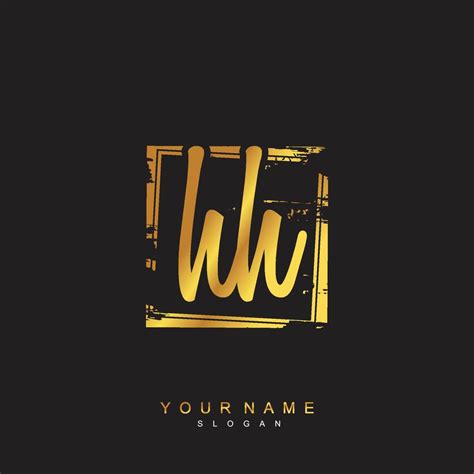 initial hh monogram  grunge template design  vector art