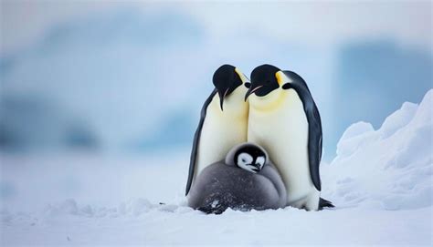 Premium Photo | A charming scene of Emperor penguins huddled together