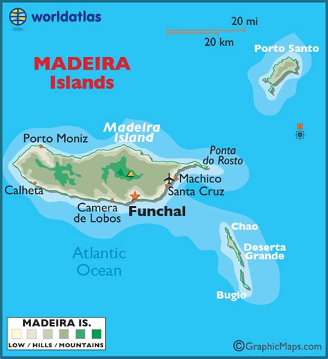 Madeira Islands Large Color Map