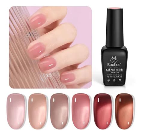 Set De Esmaltes De U As Beetles Jelly Gel Colores Nude Cuotas