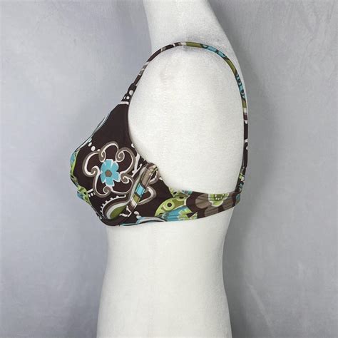 Women S Brown And Green Bikini And Tankini Tops Depop