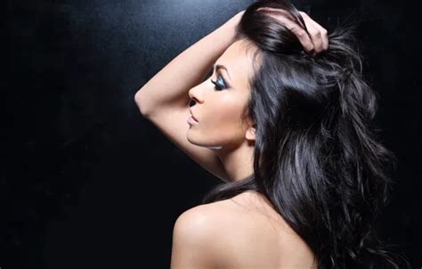 Wallpaper Brunette Hands Pose Back Make Up For Mobile And Desktop Section