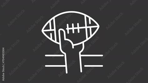 Animated Gridiron White Icons American Football Line Animation Library