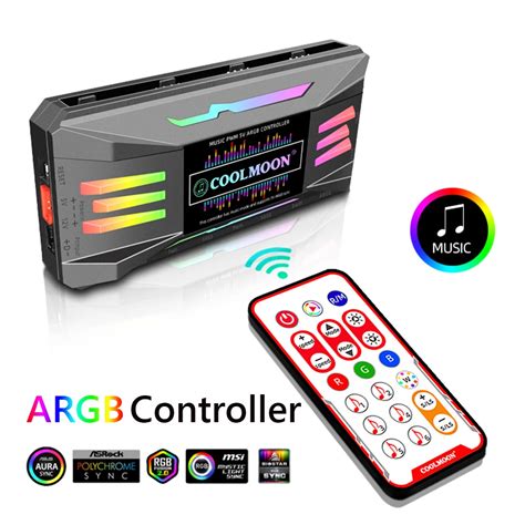 COOLMOON RGB Led Controller For Pc Case 4Pin PWM 5V 3Pin ARGB Cooling ...