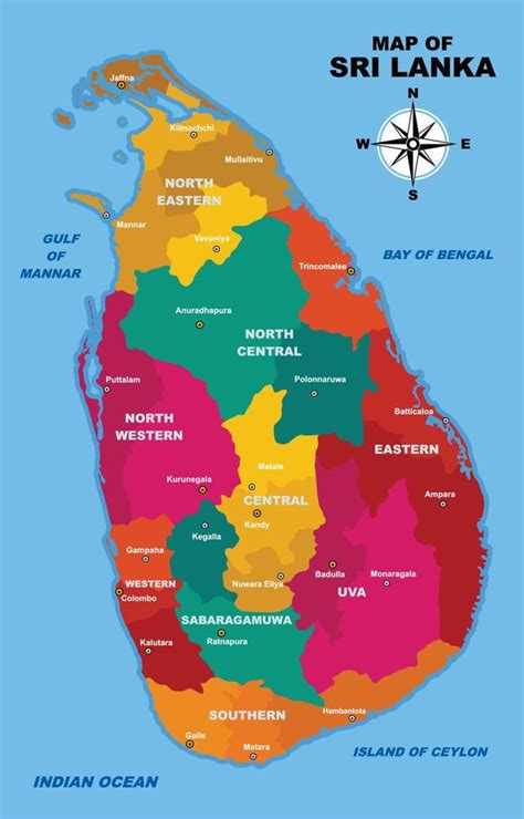 país mapa de sri lanka 21110679 Vector en Vecteezy