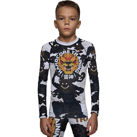Детский рашгард Hardcore Training Raijin Black White LS hctrash0297