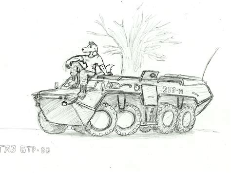 Бтр рисунок карандашом - 62 фото