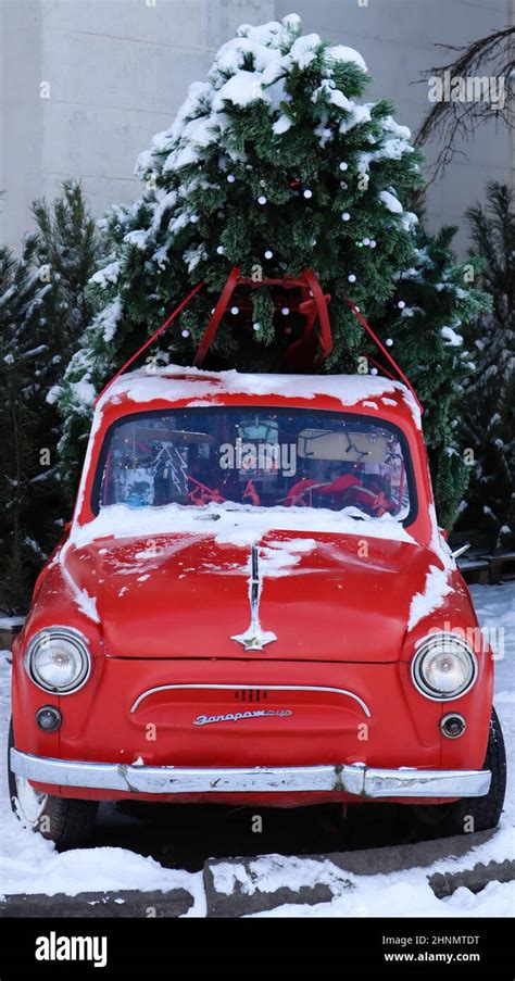 Christmas tree car roof hi-res stock photography and images - Alamy