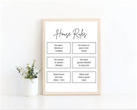 Fillable Airbnb House Rules Printable House Rules Sign Etsy