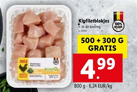 Kipfiletblokjes 500 300g Promotie Bij Lidl