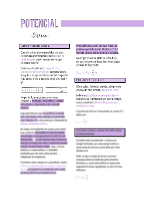 Formulas Potencial Eletrico