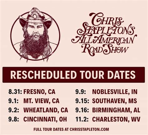 Tour Dates Rescheduled | Chris Stapleton