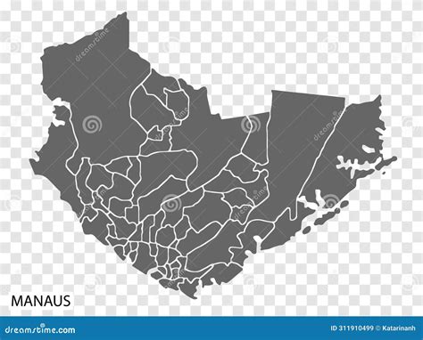 High Quality Map Of Manaus Is A City Brazil With Borders Of The