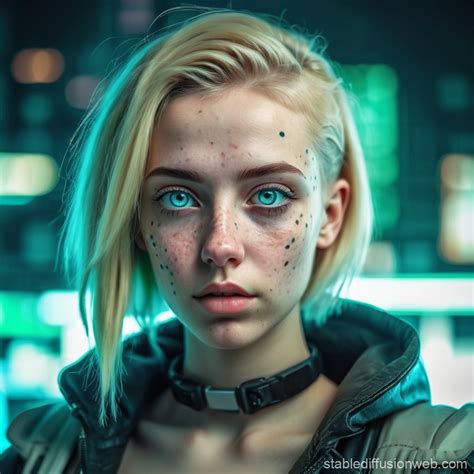 Cyberpunk Self Portrait Of A Blonde Woman Stable Diffusion Online