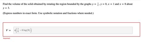 [solved] Find The Volume Of The Solid Obtained By Rotatin