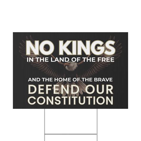 No Kings Yard Sign, No Kings Protest Sign, Patriotic Yard Sign, Defend