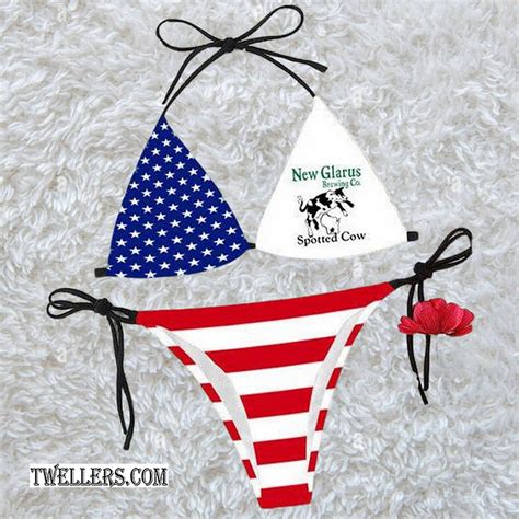 American Flag New Glarus Beer Triangle Bikini Set Swimsuit Beach Tw Hearthtops Store