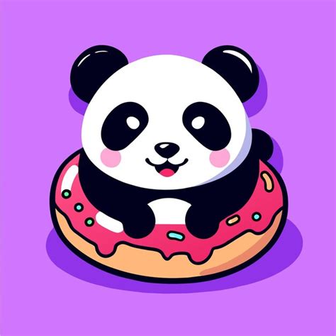 Premium Vector Cute Panda Bear Hand Drawn Flat Stylish Mascot Cartoon