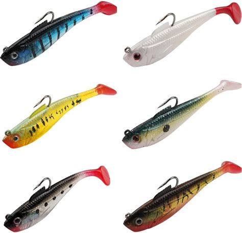 Amazon Pre Rigged Jig Head Soft Fishing Lures Paddle Tail