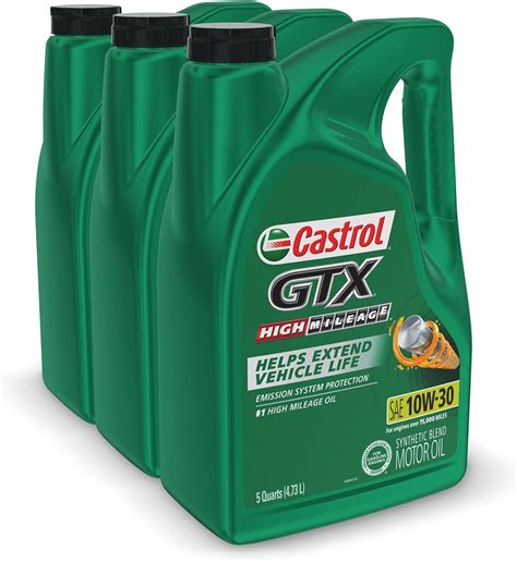 Castrol Gtx High Mileage W Synthetic Blend Motor Oil Off