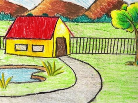 Scenery Drawing For Kids Class 3 Draw Fever