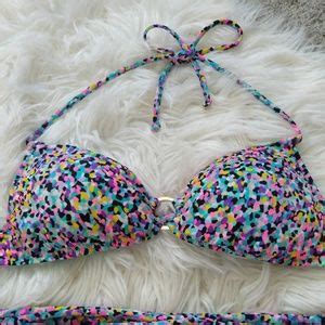 Victoria S Secret Swim Victorias Secret Halter Neck Splatter Bikini Poshmark