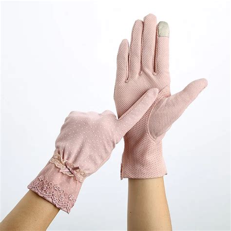 Women Sunscreen Gloves Spring Summer Lace Stretch Touch Screen Glove