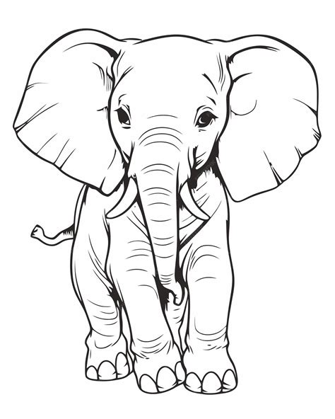 Premium Vector A Cartoon Elephant With A Black And White Face
