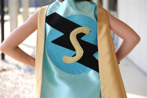 Mint And Gold Personalized Sparkle Superhero Cape With Custom Initial Ships Fast Sparkle