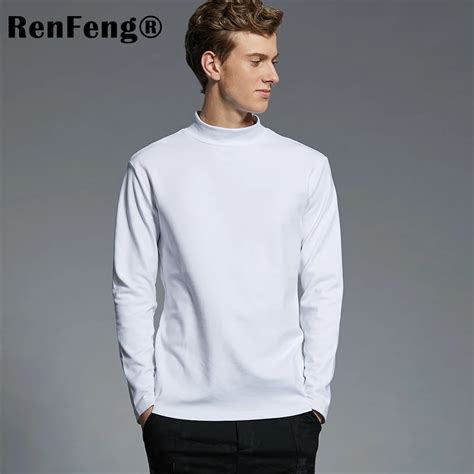 2018 Summer Mens Undershirts Long Sleeve Turtleneck Undershirt Men