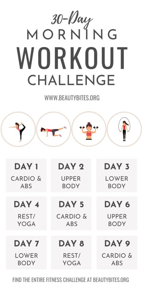 30 Day Morning Workout Challenge Beauty Bites