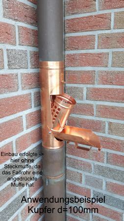 Kupfer Fallrohr Regensammler Mit Schlauch D 100mm Frostsicher Dachrinne