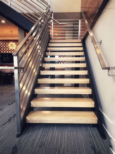 commercial white oak stair treads – Mekkelek Custom Woodwork & Cabinetry