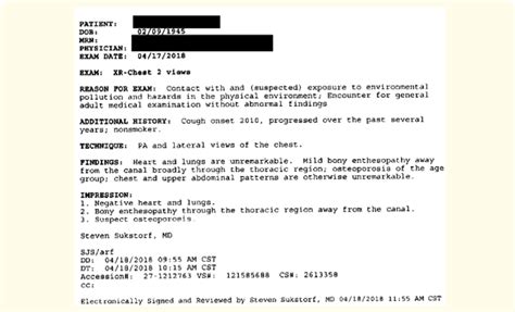 Radiology Report Corresponding To The Chest X Ray Above Note The