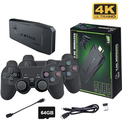 64g 10000 Jeux Console de Jeu Vidéo Rétro 4K HD 2 4G double manettes