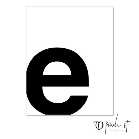 Lowercase Letter E, Typography Print, Printable Monogram, Printable Art