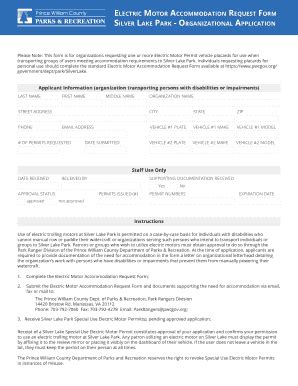 Fillable Online Pwcgov Electric Motor Accommodation Request Form Fax