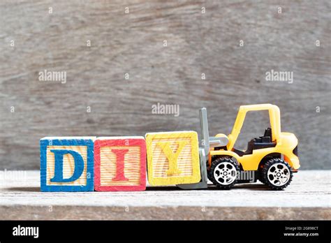 Toy Forklift Hold Letter Block Y To Complete Word Diy Abbreviation Of