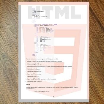 All About Html Tables Complete Lectures And Study Notes With Exercises