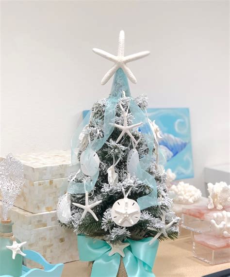 Beach Christmas Tree With Natural Seashell And Starfish Etsy Beach