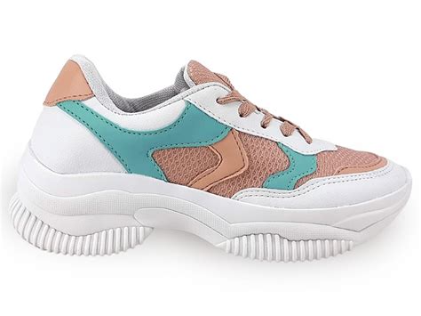 T Nis Chunky Feminino Colors Nude Verde Ceci Cal Ados Atacado De Cal Ados