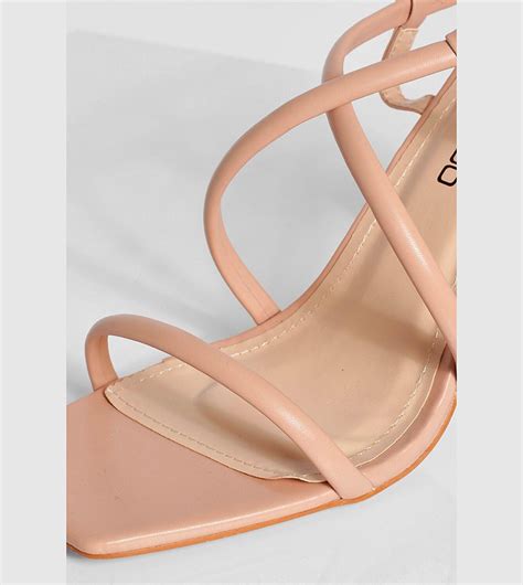 Buy Boohoo Wide Fit Multi Strap Detail 2 Part Block Heel In Nude 6thStreet Saudi Arabia