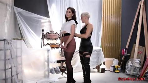 Blonde Milf Strapon Fucks Her Slave Gal