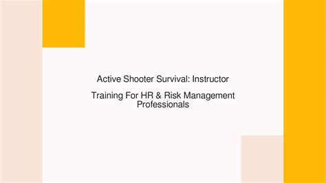 Calam O Active Shooter Survival Certified Instructor Training For Hr