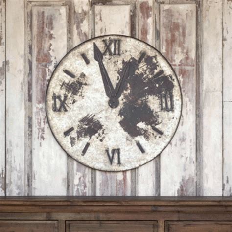 Distressed Metal Clock Face Wall Decor Metal Clock Clock Farmhouse Wall Art