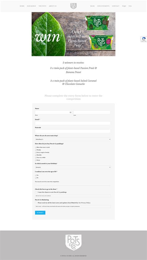 Pots and Co Contest Landing Page Example | ConvertFlow